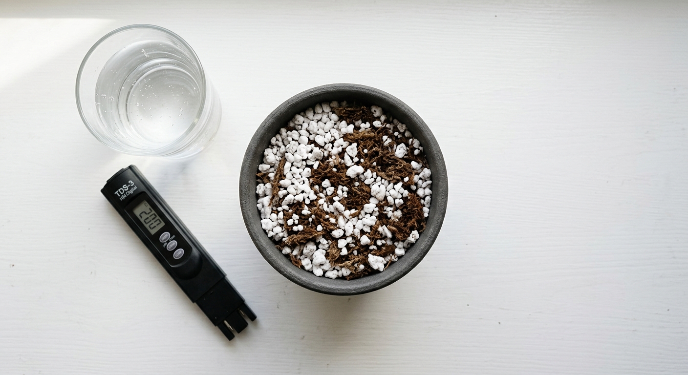 Venus flytrap soil mix of peat moss and perlite with distilled water and TDS meter, best soil for venus flytraps